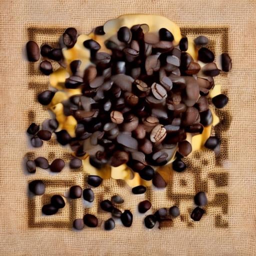 Prompt: a cup of coffee on roasted coffee beans background