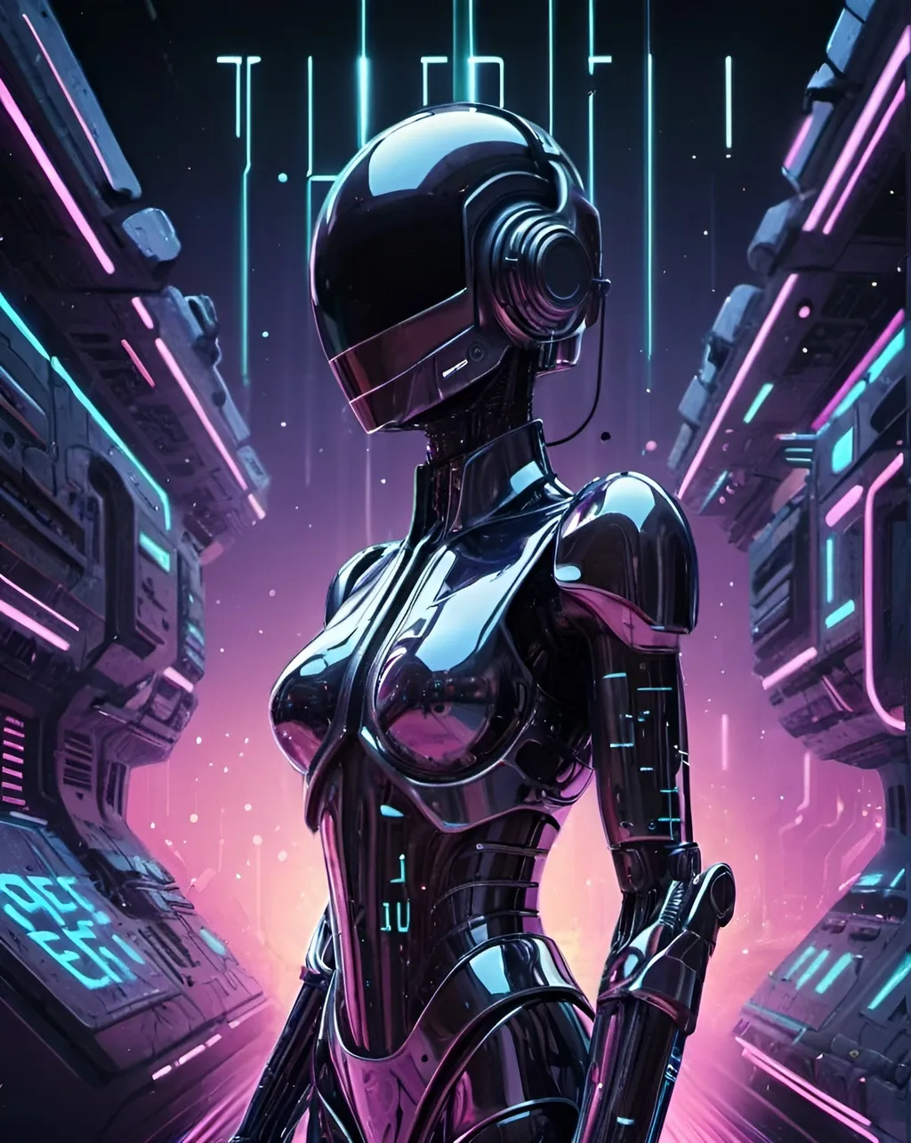 Prompt: cyber disco sci fi futuristic theme with the words ‘CyberDisco’ written on the artwork