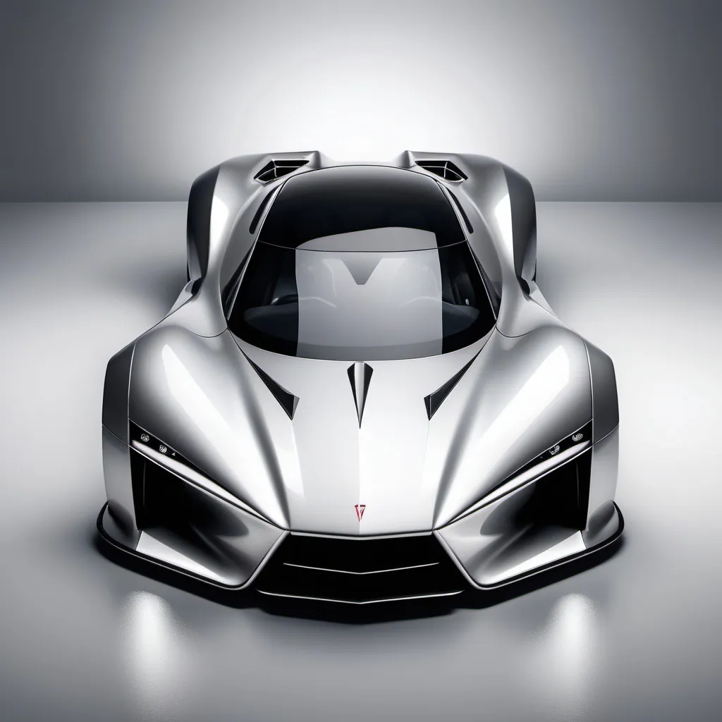 Prompt: Sleek, futuristic, minimalistic silver supercar