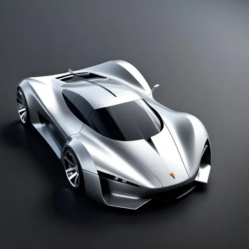 Prompt: Sleek, futuristic, minimalistic silver supercar