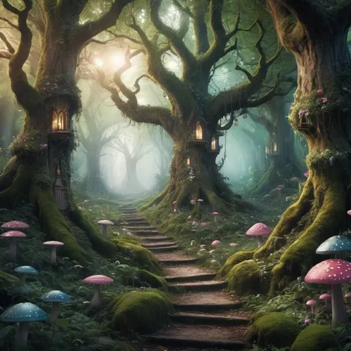 Prompt: A fantasy enchanted forest 