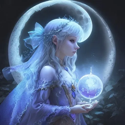 Prompt: faires, mystic, moon, magic, fantasy, aesthetic