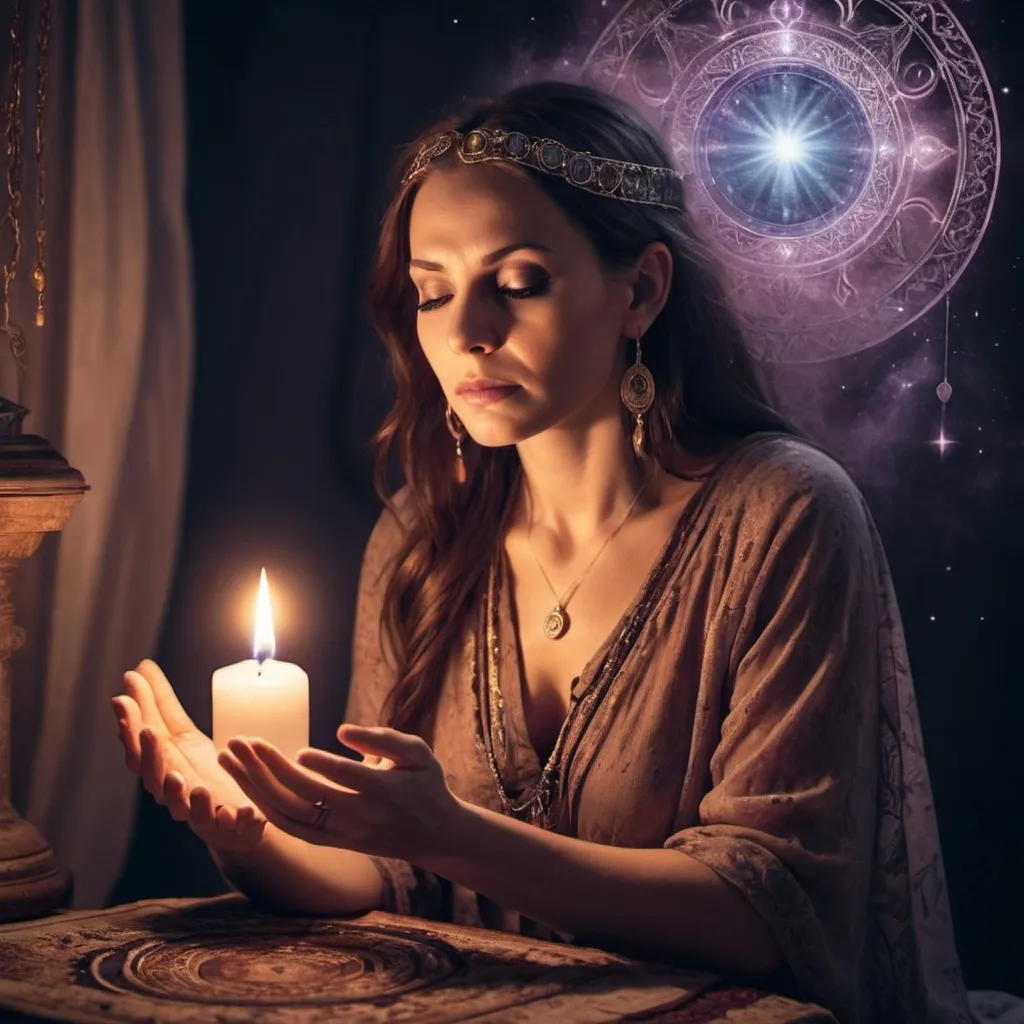 Prompt: Woman clairvoyance spiritual