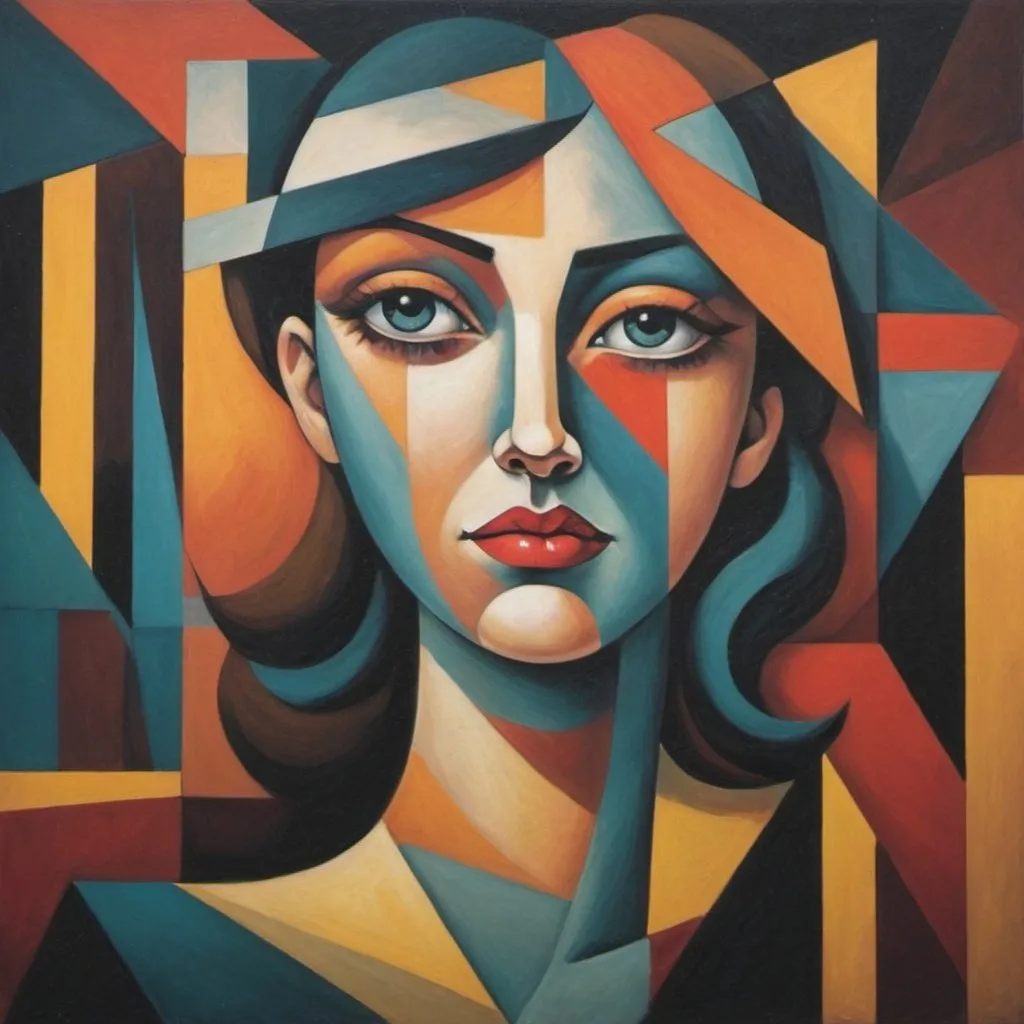 Prompt: 
Can you create an image for me about cubism in the style of the 80's