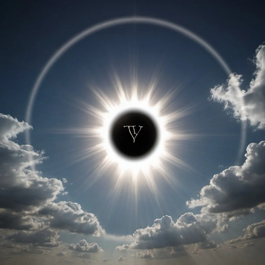Prompt: Black sun shining in the peculiar sky on which it is written "Truth"
