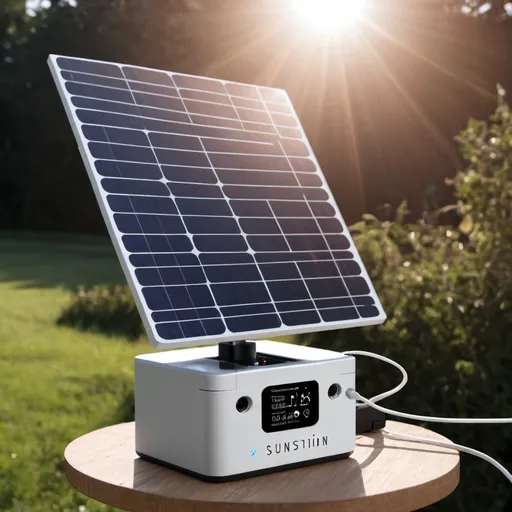 Prompt: sunstation with solar cells and usb c
