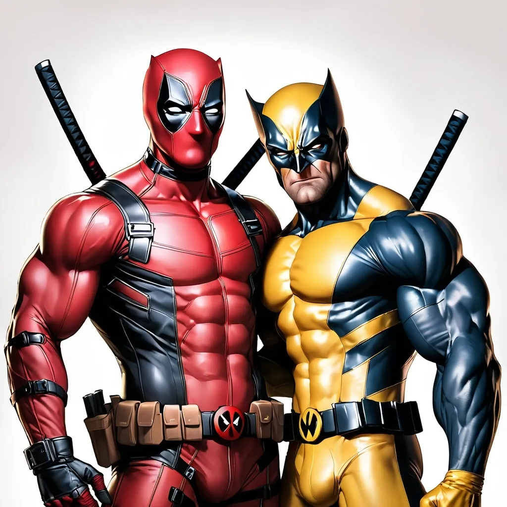 Prompt: A character look like Deadpool and wolverine