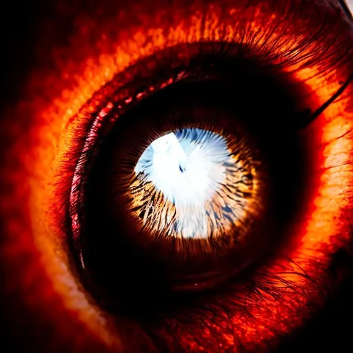 Prompt: an eye. define iris, white pupil 