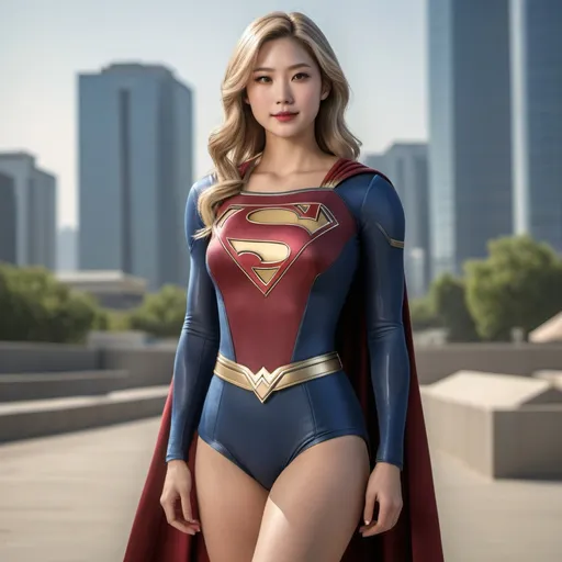 Prompt: Full body shot of Supergirl wearing only a top,
AI defined exquisitely beautiful, totally ultra realistic young adult Korean, gorgeously detailed facial features, sumptuous cleavage, perfect body proportions, ultra pale, ultra glamorous, perfect shading, impeccable contrast, HDR, UHD, high res, 64k