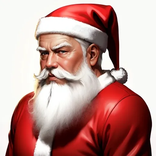 Prompt: santa on white background