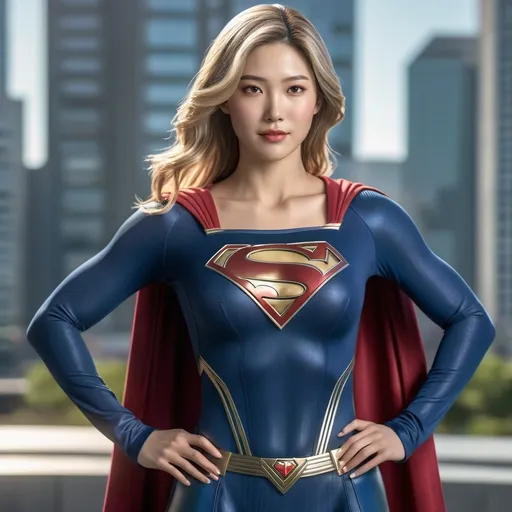 Prompt: Full body shot of Supergirl wearing only a top,
AI defined exquisitely beautiful, totally ultra realistic young adult Korean, gorgeously detailed facial features, sumptuous cleavage, perfect body proportions, ultra pale, ultra glamorous, perfect shading, impeccable contrast, HDR, UHD, high res, 64k