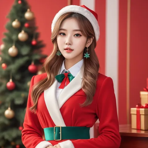 Prompt: full body photoshoot, cute, christmas outfit, kpop IDOL,
AI defined exquisitely beautiful, totally ultra realistic young adult Korean, gorgeously detailed facial features, sumptuous cleavage, perfect body proportions, ultra pale, ultra glamorous, perfect shading, impeccable contrast, HDR, UHD, high res, 64k