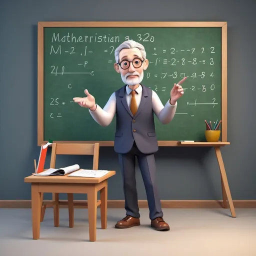 Prompt: 3d illustration of Mathematician while teaching