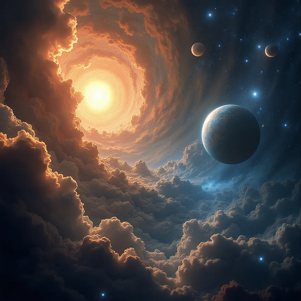 Prompt: celestials, in outer space, detailed, cosmic, 
