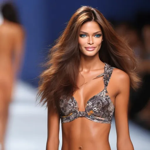 Prompt: Brazil supermodel on the cat walk real girl