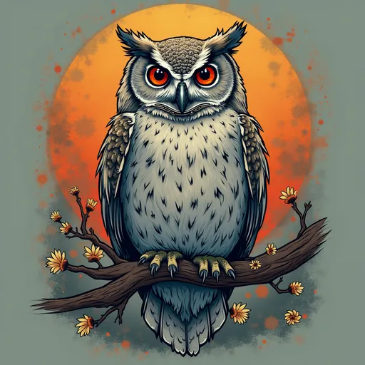 Prompt: kaos bergambar burung hantu dan ada tulisan sebayota