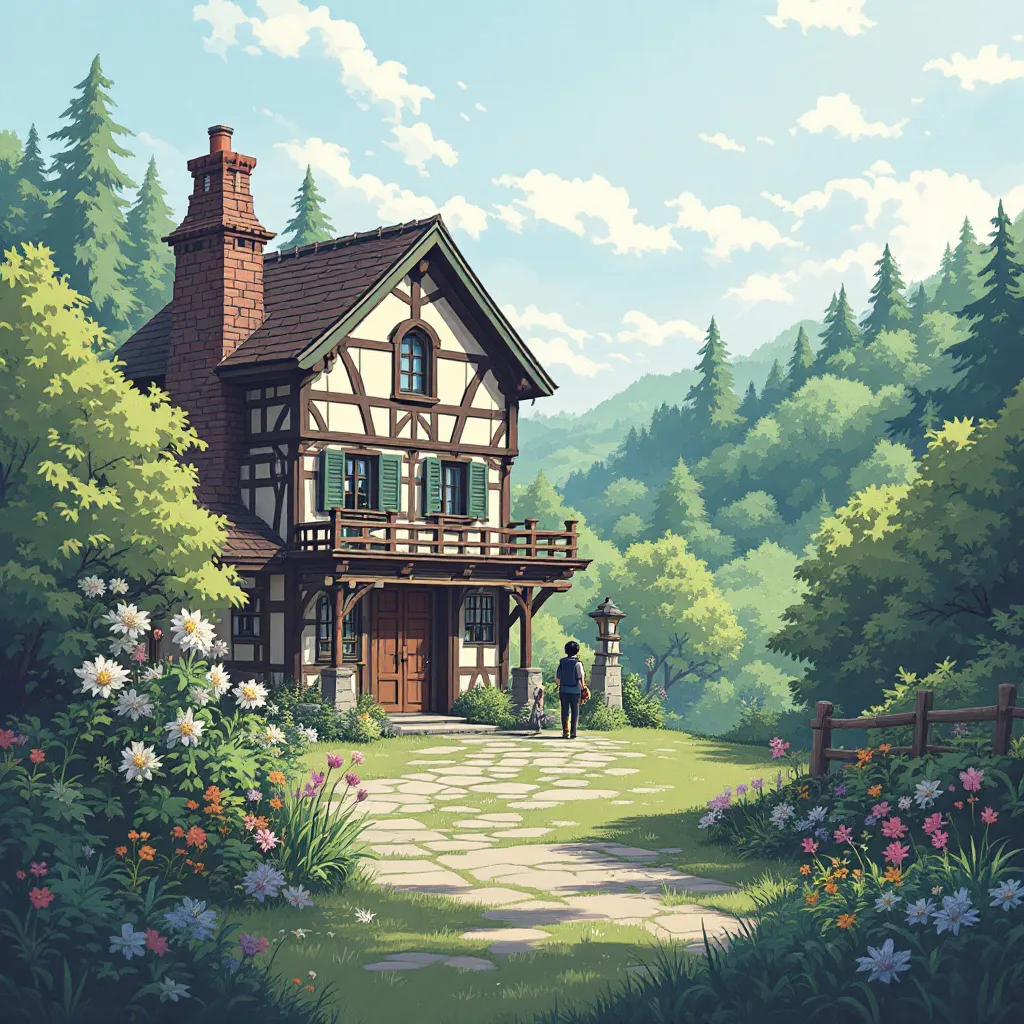 Prompt: Convert it into Ghibli style