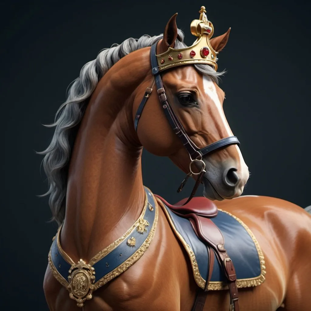 Prompt: Rich colors,intense sharp,8K.3d render.masterpiece, perfect anatomy, 32k UHD resolution, best quality, highly details, realistic photo, professional photography,
emblem, horse , crown.