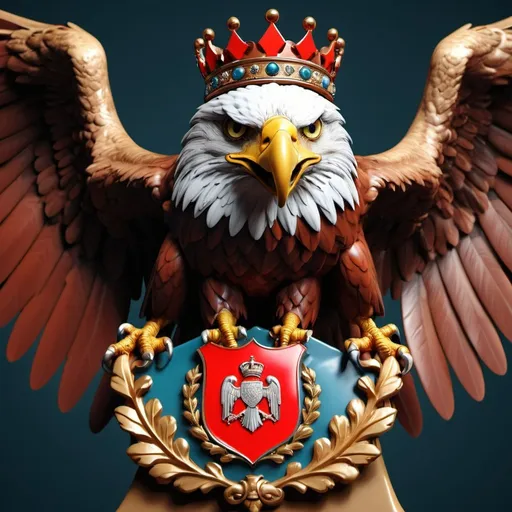 Prompt: Rich colors,intense sharp,8K.3d render.masterpiece, perfect anatomy, 32k UHD resolution, best quality, highly details, realistic photo, professional photography,
emblem, eagle, crown.