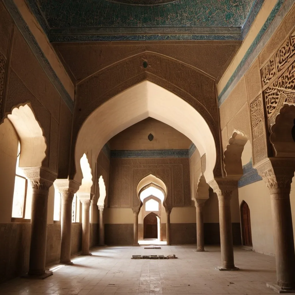 Prompt: Al-Mustansiriya Madrasa (Arabic: المدرسة المستنصرية) was a medieval-era scholarly complex that provided a universal system of higher education. It was established in 1227 CE and was named after and built by the Abbasid Caliph al-Mustansir in Baghdad, Iraq. The Madrasa taught many different subjects, including medicine, math, literature, grammar, philosophy, and Islamic religious studies. However, the major focus of education was Islamic law. It became the most prominent and high-ranking center for Islamic studies in all of Baghdad.[1][2] Madrasas during the Abbasid period were used as the predominant instrument to foster the spread of Sunni thought as well as a way to extend the founder's pious ideals.[3]

The architecture of the Madrasa was also an important example of Islamic architectural development in Baghdad. The Madrasa has experienced several periods of decline and reemergence throughout its history. The most significant degradation to the Madrasa's architecture and position within Baghdad was the Mongol Siege of Baghdad (1258). Today, the Madrasa is in a state of restoration as is it being overseen by the Directorate of Antiquities in Iraq. It is currently a part of al-Mustansiriya University, and is located on the left bank of the Tigris River. Adjacent landmarks include Souk al-Sarai, the Baghdadi Museum, Mutanabbi Street, the Abbasid Palace, and Caliph's Street.