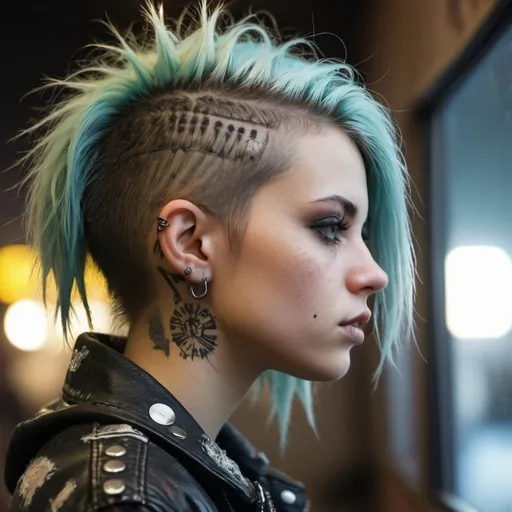 Prompt: punk girl, profile picture, grunge fashion, highly detailed, reflection, octane, detailed face,  35mm, F/2.8, 4k,