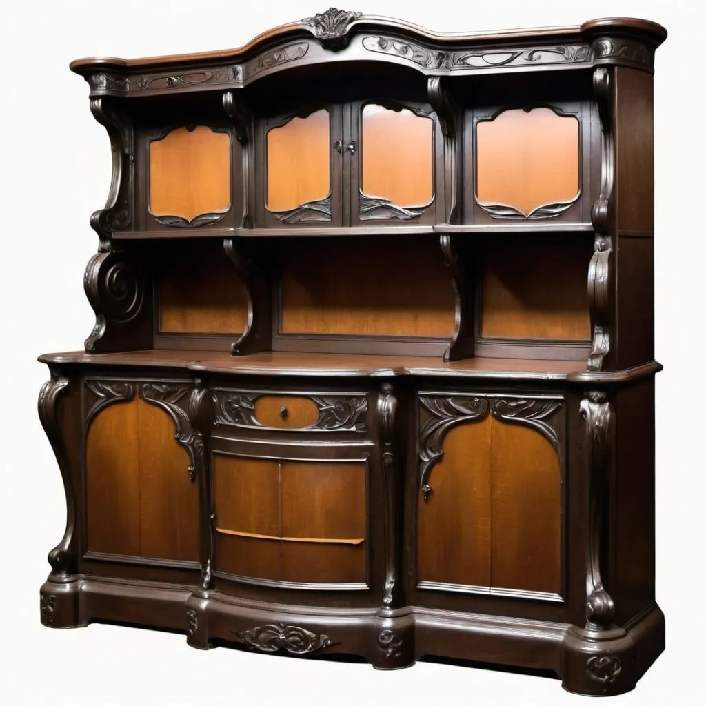 Prompt: Dark color Antique Art Nouveau Cradenza.