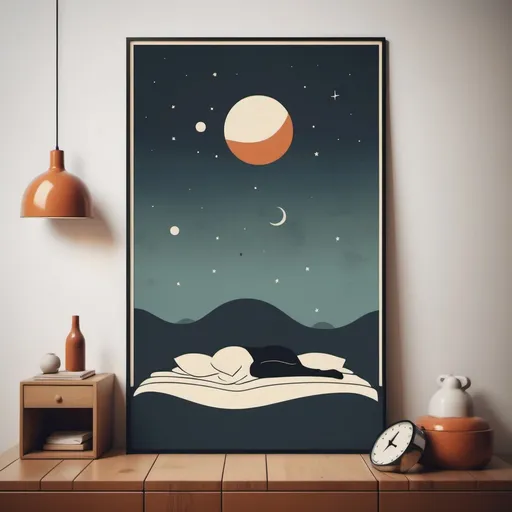 Prompt: Art about sleep in a minimalist way
make it a Poster
and Retro