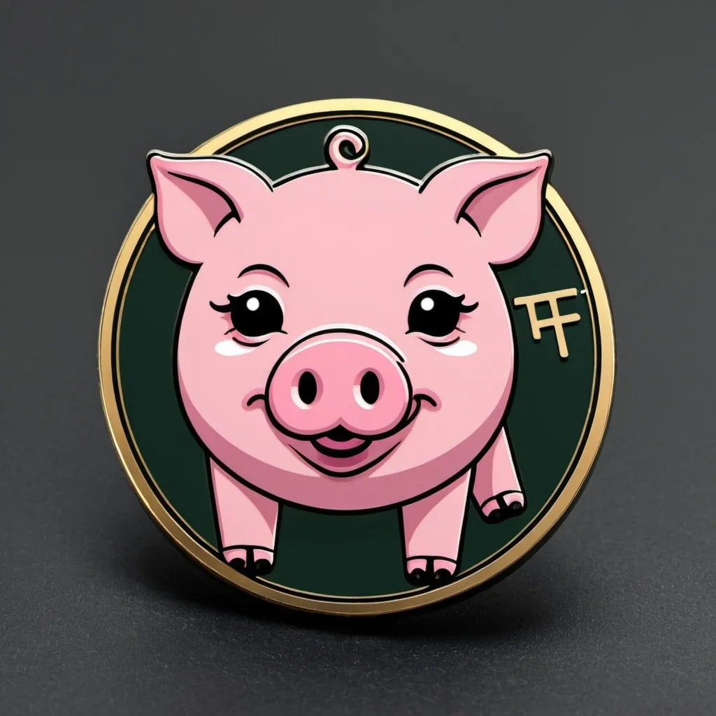 Prompt: Nft Pin for our crypto token Piggy
No writing 