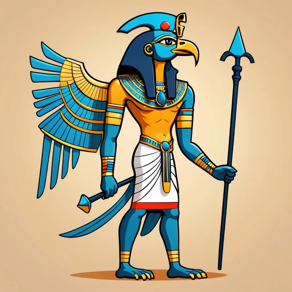 Prompt: Cartoon NFT of the egyptian god Horus