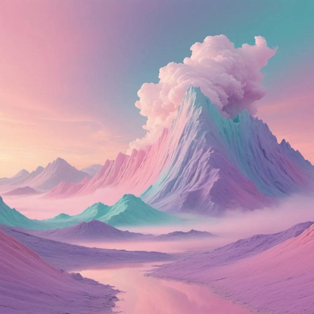 Prompt: dreamscape, vapourwave, pastel colours