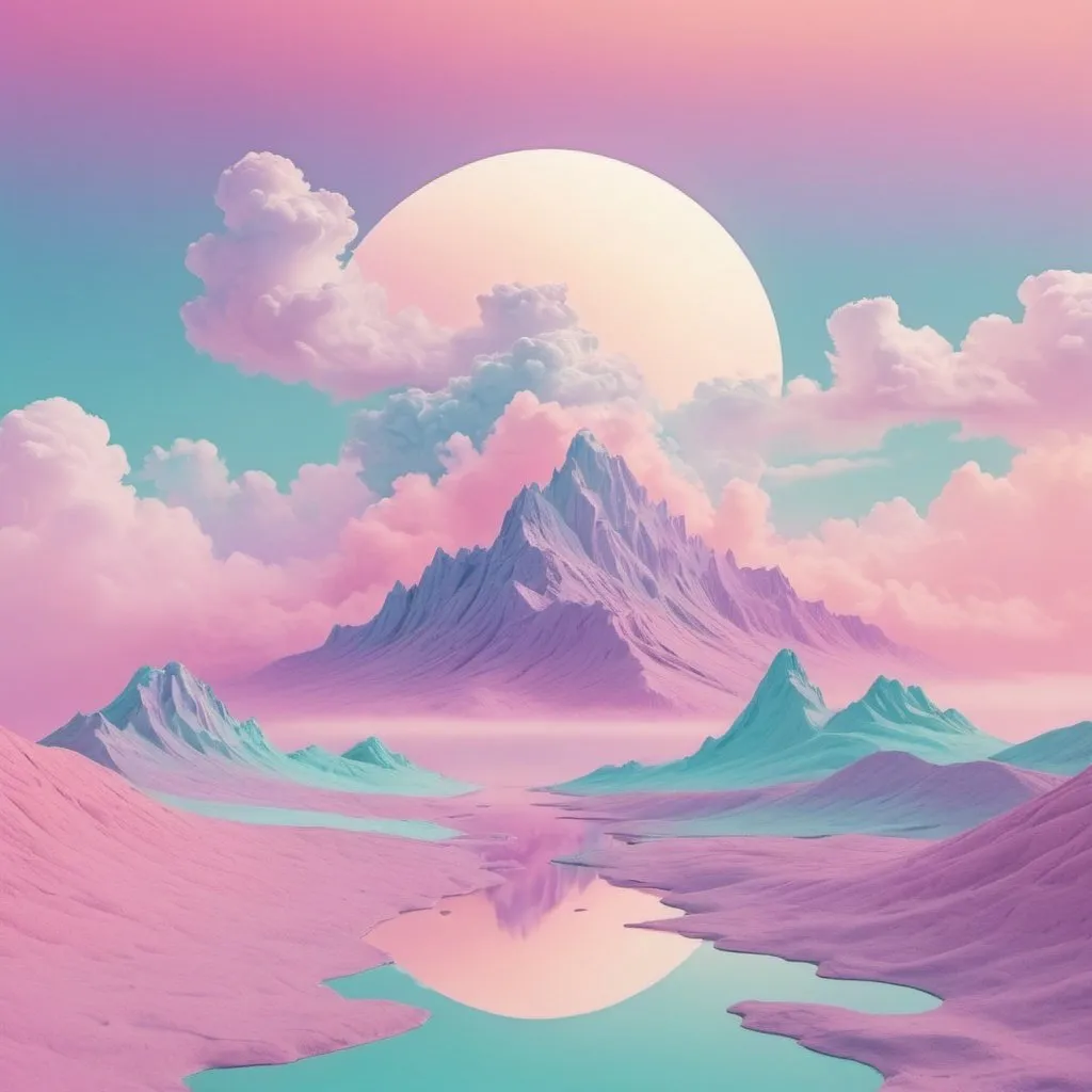 Prompt: dreamscape, vapourwave, pastel colours