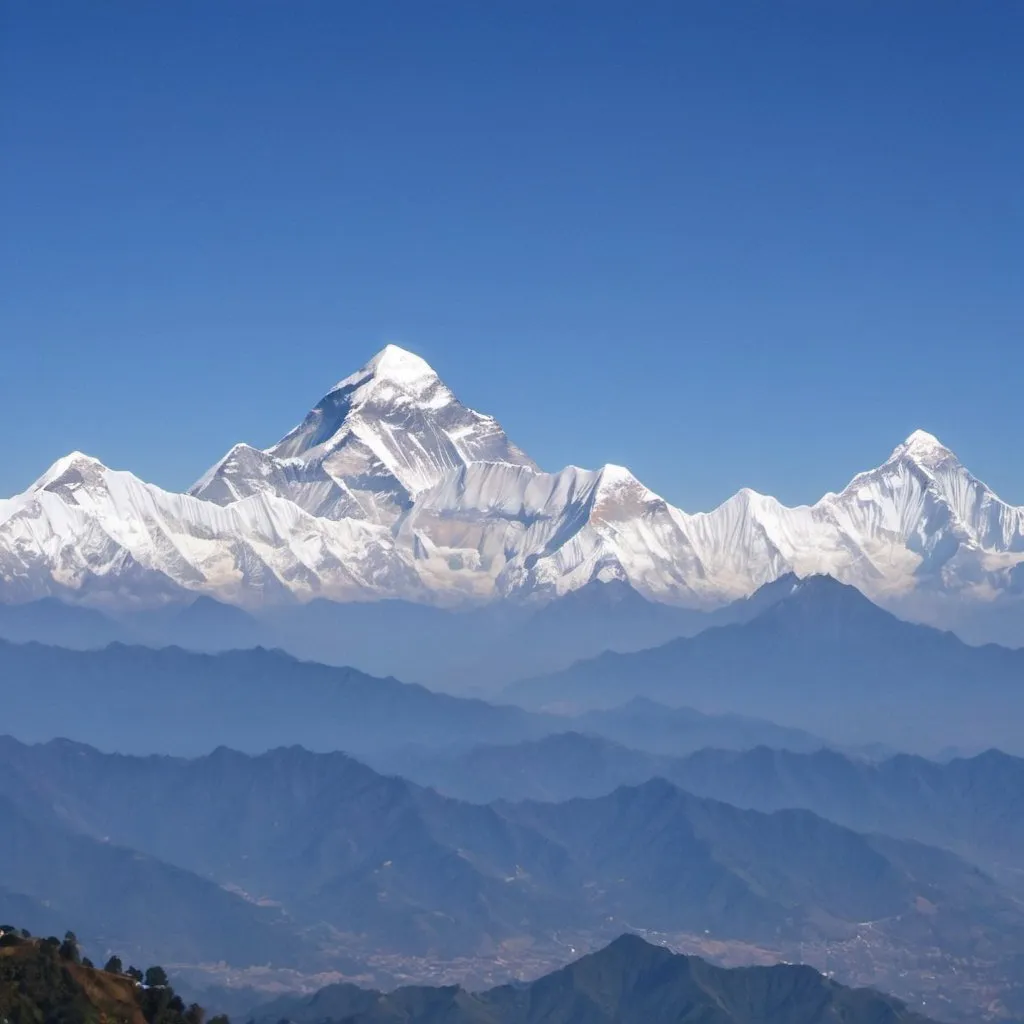 Prompt: mount everest fishtail range from nagarkot
