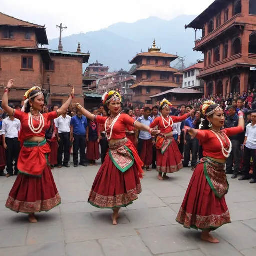 Prompt: cultural dance kathmandu nepal
