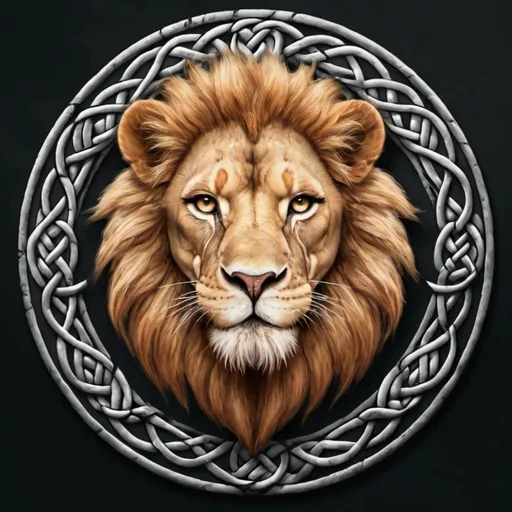 Prompt: Draw a Lion in Christian Celtic genre


