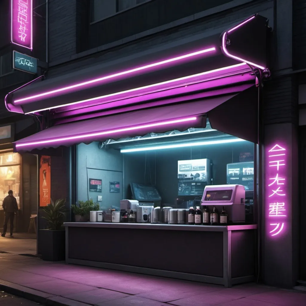 Prompt: cry a cyberpunk electronic cover awnings  leds corporotive




