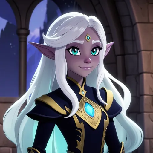 Prompt: rayla the moonshadow elf from Xadia in the show the dragon prince