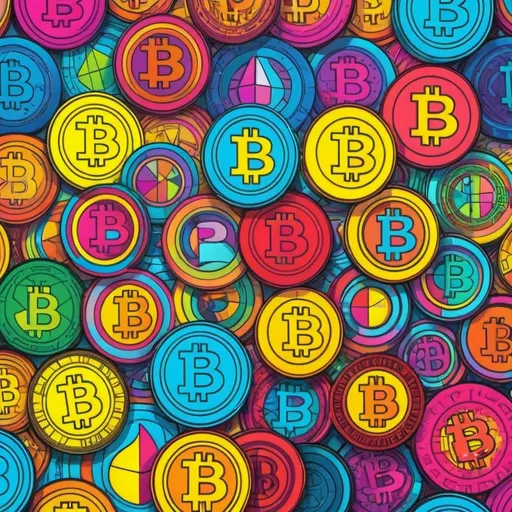 Prompt: Crypto pop art vibrate color
