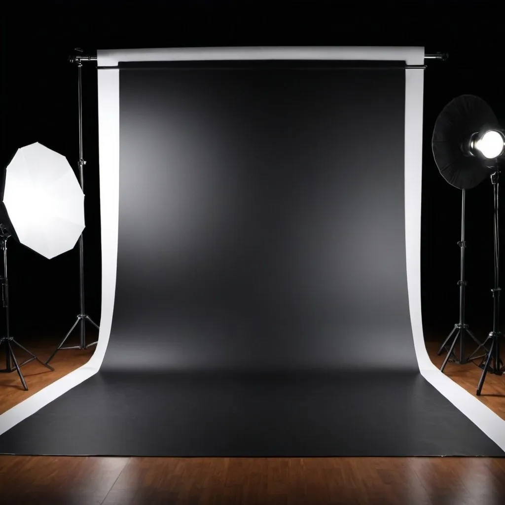 Prompt: Create a black studio background that is dramatic with studio lights to show off a product