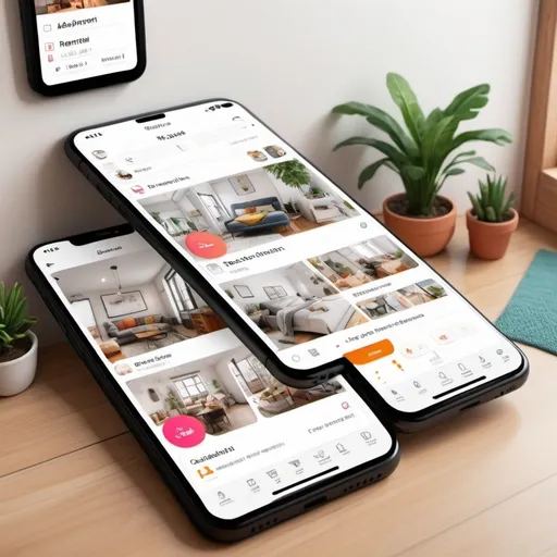 Prompt: The apartment rental function is similar to Airbnb. Users can rent apartments daily or monthly; owners post rental advertisements. generate an image for this feature