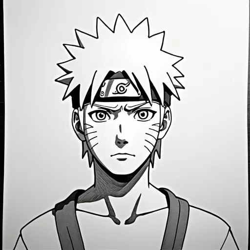 Prompt: A simple human hand drawn 2d cheap art of naruto