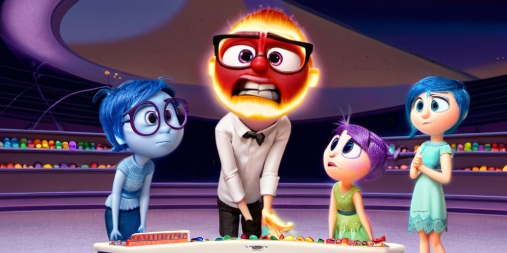 Prompt: inside out dads Emotions personality