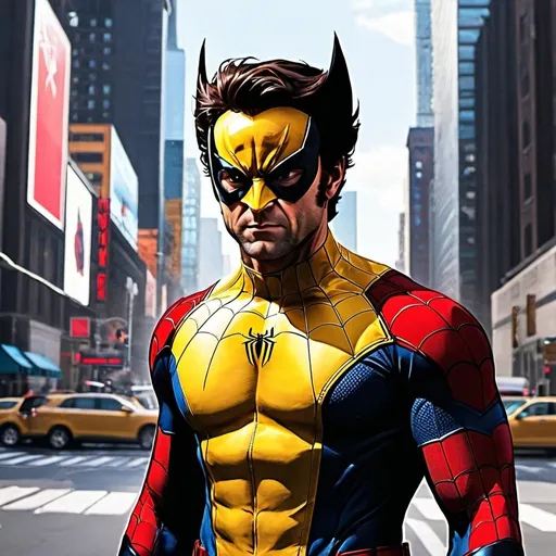 Prompt:  A mix of Spider-Man and Wolverine