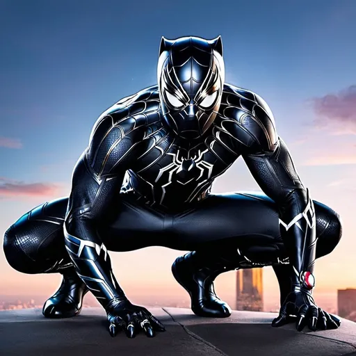 Prompt: A mix between Spider-Man and Black Panther