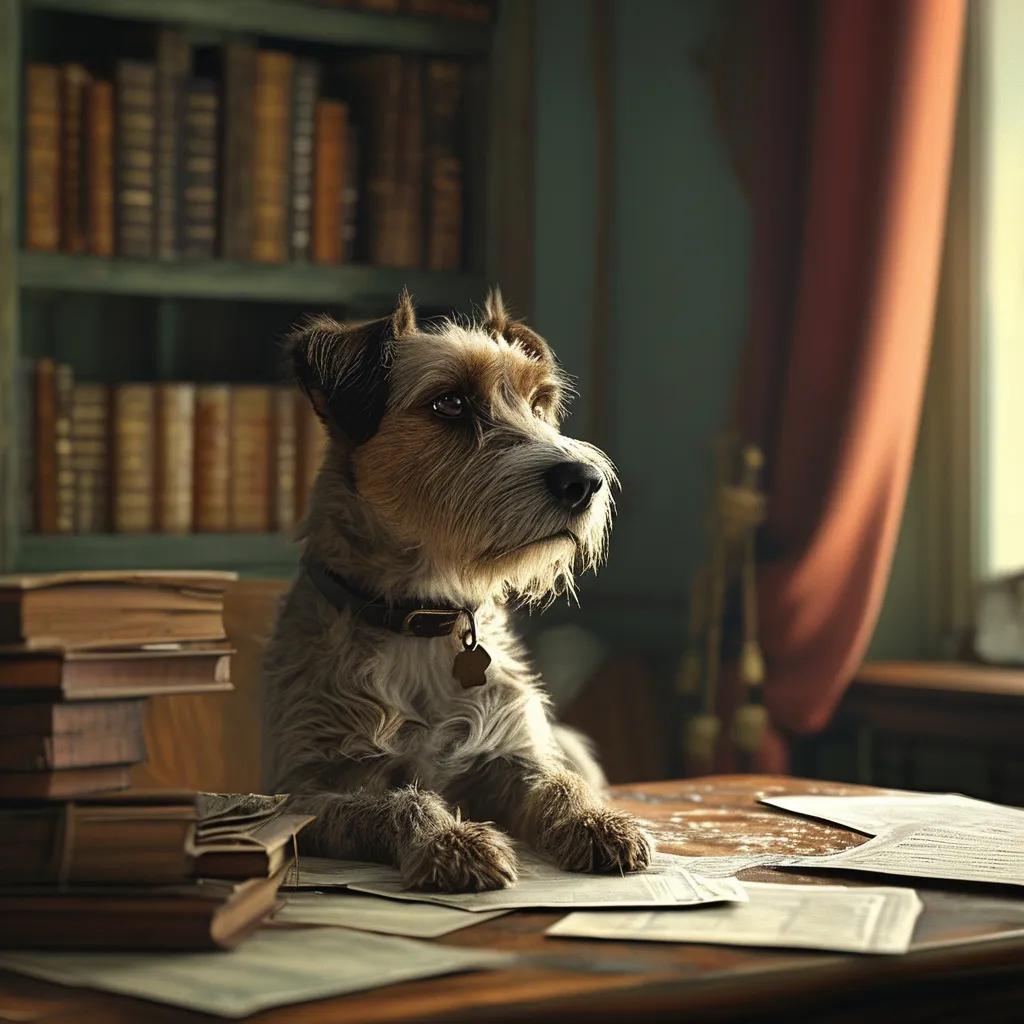 Prompt: (Perot sitting on a table), dimly lit room, muted colors, vintage atmosphere, stacks of papers and books scattered on the table, serious expression, soft shadows, worn wooden table, Victorian-style furniture in the background, slightly dusty environment, high level of detail, 4K resolution, ultra-realistic, mild sepia tone filter for aged effect