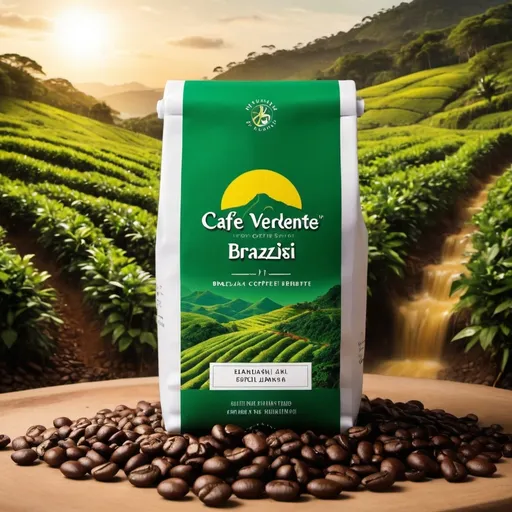 Prompt: Create a label  picture for my coffee brand Cafe Verde Jante and a back label with Café Verdejante: The Essence of Brazil in Every Sip
Description Label:
Discover the lush and vibrant spirit of Brazil with every cup of Café Verdejante. Handpicked from the heart of Brazil’s most fertile coffee regions, our beans embody the rich diversity and warmth of the Brazilian landscape. Grown under the emerald canopies of verdant coffee plantations, each bean is meticulously cultivated and carefully roasted to bring out the full-bodied flavor and aromatic complexity that defines Brazilian coffee.

Café Verdejante is more than just coffee; it’s an experience—a journey through Brazil's rolling green hills and sun-kissed fields. With every sip, you’ll taste the dedication of generations of Brazilian farmers, the richness of the soil, and the passion that goes into every batch.

Indulge in the true essence of Brazil, where every sip transports you to the heart of a coffee paradise. Whether enjoyed at sunrise or sunset, Café Verdejante is the perfect companion for moments of reflection, connection, and inspiration. Sip, savor, and let the vibrant flavors of Brazil elevate your coffee experience.






