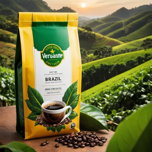 Prompt: Create a label  picture for my coffee brand Cafe Verde Jante and a back label with Café Verde jante: The Essence of Brazil in Every Sip
Description Label:
Discover the lush and vibrant spirit of Brazil with every cup of Café Verdejante. Handpicked from the heart of Brazil’s most fertile coffee regions, our beans embody the rich diversity and warmth of the Brazilian landscape. Grown under the emerald canopies of verdant coffee plantations, each bean is meticulously cultivated and carefully roasted to bring out the full-bodied flavor and aromatic complexity that defines Brazilian coffee.

Café Verdejante is more than just coffee; it’s an experience—a journey through Brazil's rolling green hills and sun-kissed fields. With every sip, you’ll taste the dedication of generations of Brazilian farmers, the richness of the soil, and the passion that goes into every batch.

Indulge in the true essence of Brazil, where every sip transports you to the heart of a coffee paradise. Whether enjoyed at sunrise or sunset, Café Verde jante is the perfect companion for moments of reflection, connection, and inspiration. Sip, savor, and let the vibrant flavors of Brazil elevate your coffee experience.






