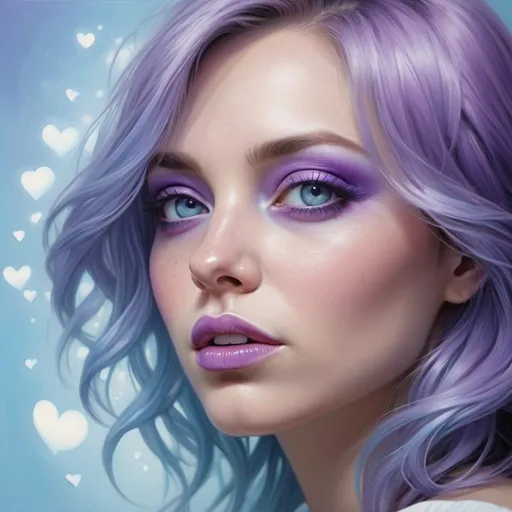 Prompt: peaceful light blue bliss, magnified purple haze magic love
 hyper realistic
