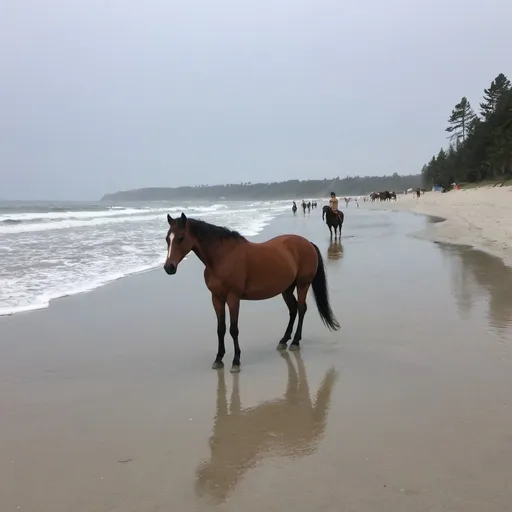 Prompt: horse beach