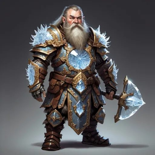 Prompt: fantasy dwarf wearing Dendritic Crystal Plate Armor