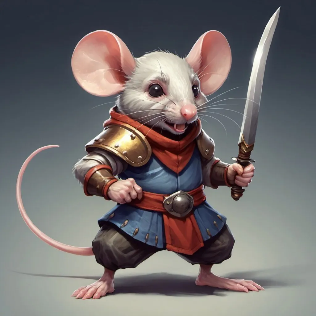 Prompt: fantasy mouse fighter
